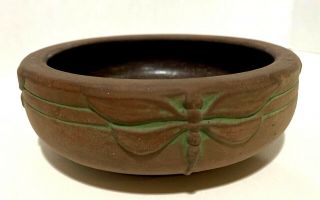 Peters & Reed Pottery Moss Aztec Dragonfly Bowl 9410 4