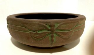 Peters & Reed Pottery Moss Aztec Dragonfly Bowl 9410 6