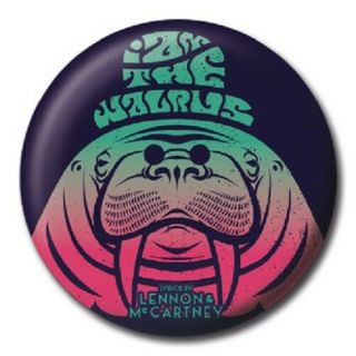 Beatles Lyrics By Lennon & Mccartney - I Am The Walrus Button Badge Official