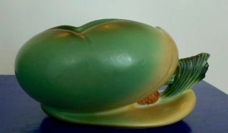 Roseville Pottery Oval Pine Cone Planter/vase/dish Green 456 - 6