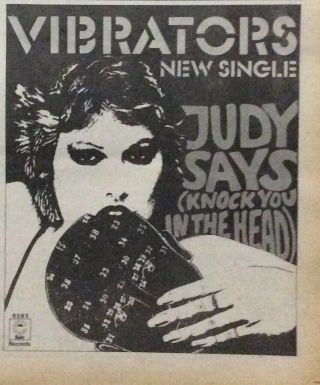 Vibrators - Vintage Press Poster Advert - Judy Says - 1978
