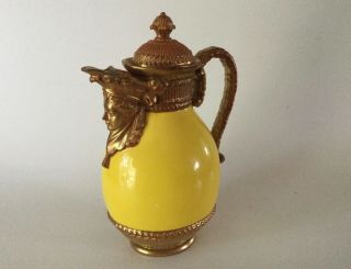 Antique Royal Worcester Teapot Water Jug Victorian Lady Face Spout 1880s England