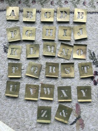 Antique Full Alphabet Brass Stencil Set 2 "