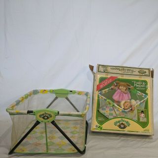 1983 Cabbage Patch Kids Fold Up Playpen Crib - G1 With Box