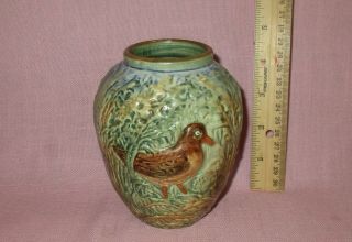 Weller Pottery American Arts & Crafts Glendale Bird Cabinet Vase 5 1/8 "