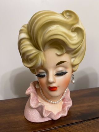 Lady Head Vase 7 1/4 Inches Tall Lego 7245 Pink