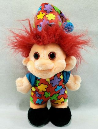 Trolio Trolls Clown Plush 11 " - Multicolor Outfit And Hat 1992 Vintage.