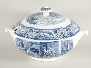 Large Soup Tureen - Liberty Blue Staffordshire Historic Colonial Scenes