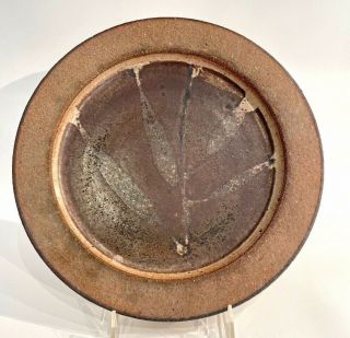 David Shaner Studio Pottery Plate Tray Raw Unglazed Exterior Brown