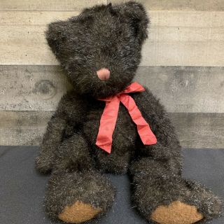 Russ Dickens Teddy Bear Dark Brown Stuffed Plush 16 " Vintage