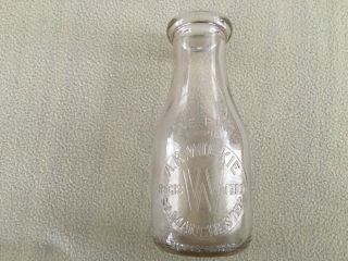 Antique Milk Bottle A.  R.  Wilkie Manchester Conn Ct Conneticut Pt Size
