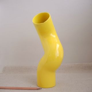 Raymor Postmodern Yellow Tube Vase Alvino Bagni Tubo Italy Ceramic Memphis MCM 3