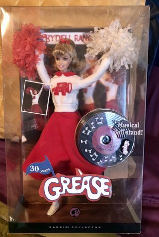 Grease Sandy Cheerleader Mattel Barbie Collector Doll Pink Label