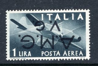 Italy Amg Vg 1lnc1 Airmail,  Error: Inverted Overprint Mnh Og