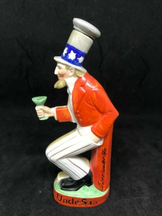 Schafer & Vater Brown Porcelain - Skinny Flask Of Uncle Sam (sweetwater Texas)