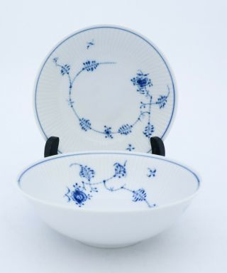 2 Rare Breakfast Bowls 575 / 624 - Blue Fluted - Royal Copenhagen - 2nd Quality
