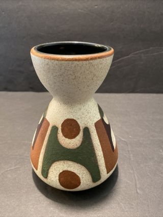 Mid Century Lapid Israel Art Pottery Vase Hand Painted Artist Signed