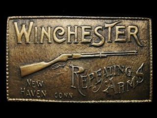 Ma11126 Vintage 1970s Winchester Repeating Arms Gun Rifle Belt Buckle