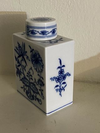 Meissen Porcelain Blue Onion Tea Caddy Jar Porzellan Zwiebelmuster Teedose 2