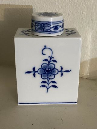 Meissen Porcelain Blue Onion Tea Caddy Jar Porzellan Zwiebelmuster Teedose 3
