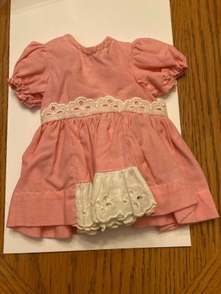 Tagged Terri Lee Pink Cotton School Dress With Whit Lace Trim