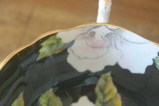 Paragon White Gardenias Black Gold Teacup Tea Cup Saucer Double Warrant 3