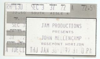 Rare John Cougar Mellencamp 1/30/92 Chicago Il Concert Ticket Stub