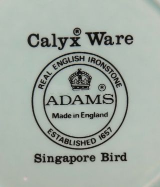 SIX Adams Calyx Ware Singapore Bird Cereal Bowls English Ironstone England 3