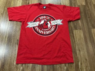 Large - Vtg 1992 Mlb St.  Louis Cardinals 100 Years Single Stitch 90s T - Shirt Usa