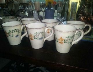 Arte Italica Medici Glazed Italian Ceramic Coffee Mugs Cups Glasses X 6