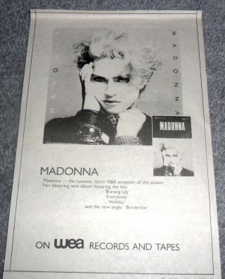 Madonna - First Album Advert From Zealand