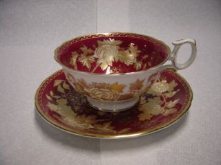 Wedgwood Tonquin Ruby Cup And Saucer