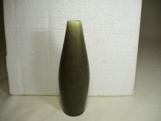 Palshus Denmark Green Stoneware Vase Signed