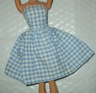 Vintage Barbie :clone Size Blue & White Sleeveless Dress