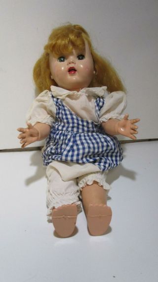 Vintage Eegee Walker Doll Cries When Turned Over Hair Is A Mess 16 " Bent Knee