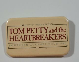 Vintage Levis Tom Petty & The Heartbreakers 1985 Southern Accent Tour Button Pin