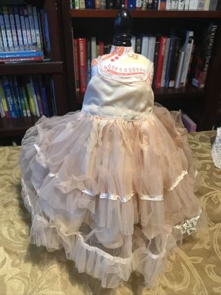 Vintage Terri Lee Pink Ballerina Dress Embroidery Tag
