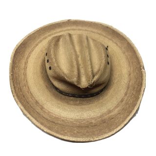 Resistol Jason Aldean Size7/22”straw Cowboy Hat With Leather Strap Vtg