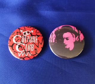 Culture Club Bundle Of 2 Vintage Pin Badges - 1980 