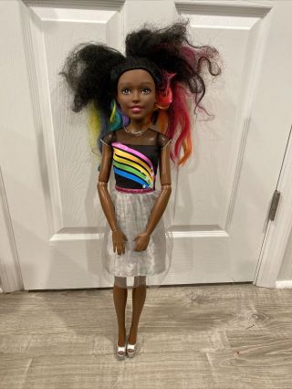 Barbie 28 " Just Play Rainbow Sparkle Best Fashion Friend African American Doll