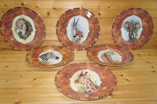 Lynn Chase African Portraits Complete Set Of (6) Salad Plates,  9 1/8 "