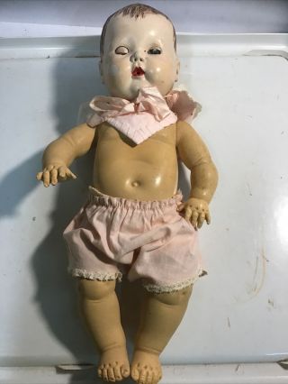 Vintage/antique Composition Effanbee Dy - Dee Doll 14” Will Need Some Restoration