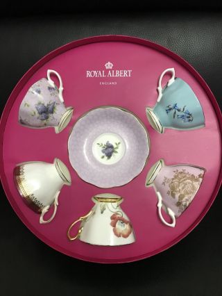 100 Years Of Royal Albert Tea Cups And Saucers Set In Gift Box