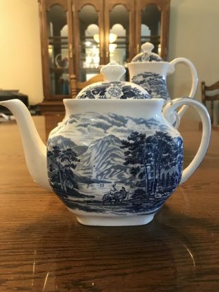 Royal Warwick Lochs of Scotland China - Coffee & Teapot Set With Sugar & Creamer 3