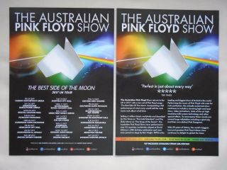 Pink Floyd/the Australian Pink Floyd Show Live 2017 Uk Tour Promo Flyers X 2