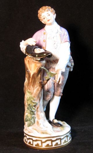A Meissen German Porcelain Figurine Boy With Bird Nest Model F 68