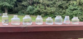 8 More Vintage/antique Glass Ink Bottles,  No Damage.  Watermans,  Parker