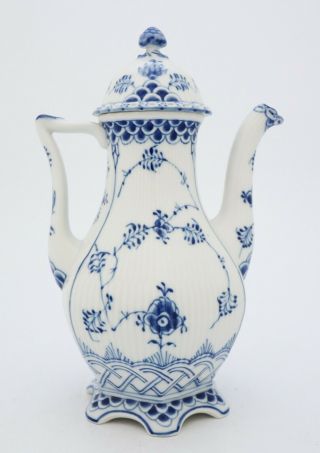 Coffee Pot 1202 - Blue Fluted - Royal Copenhagen - Full Lace - 2nd Quality