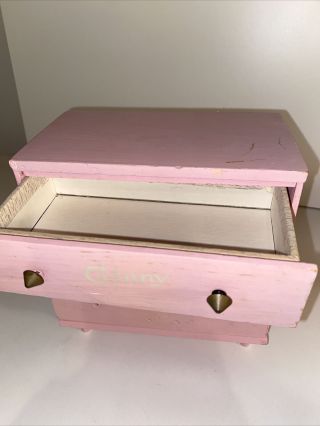 Vintage Vogue Ginny Doll Furniture Pink Dresser 3 Drawers Strombecker 1950s 3