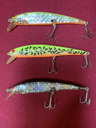 Vintage | Bomber | Minnow Fishing Lures | Set Of 3 | Parts